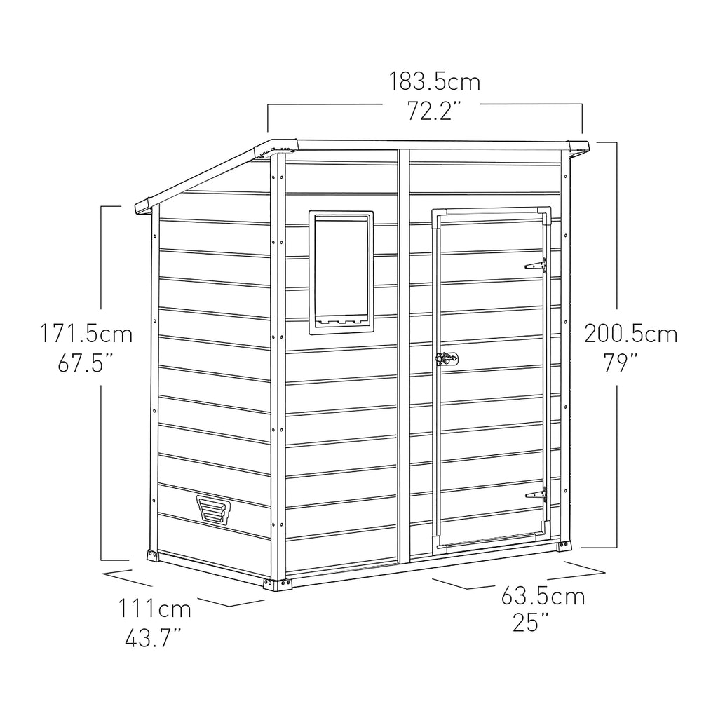 Klikstrom Senner 6x4 ft Pent Grey Shed with floor & 1 window