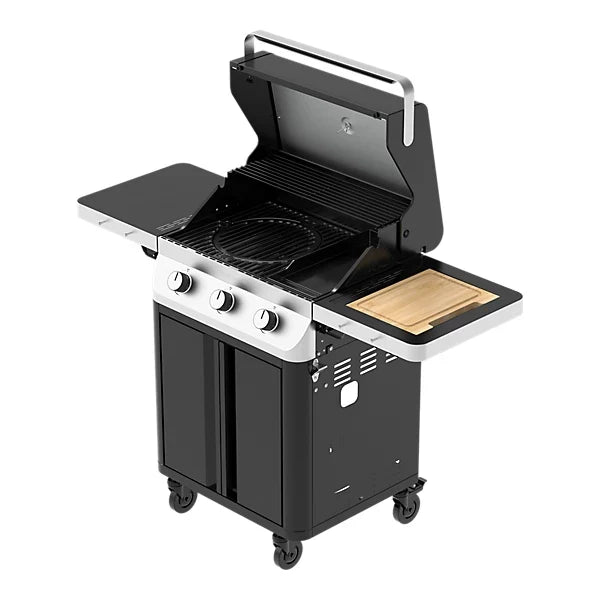 GoodHome Attaia Black 3 burner Gas BBQ