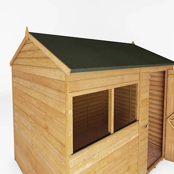Mercia Overlap 8x6 ft Reverse apex Wooden Shed with floor & 2 windows