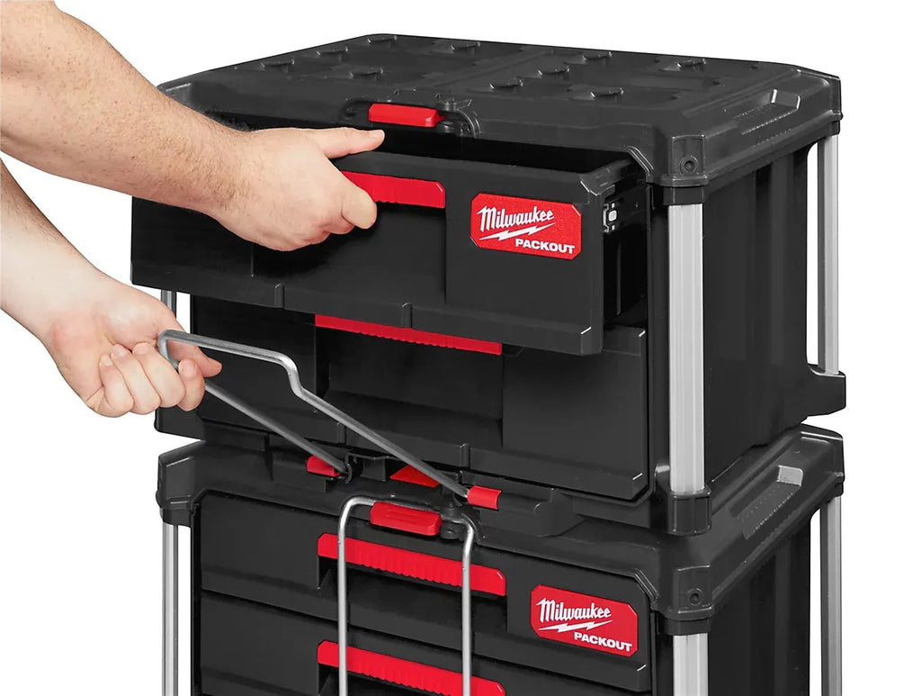 Milwaukee PACKOUT 2 Drawer Tool Box Organiser Stackable Tool Storage 4932472129