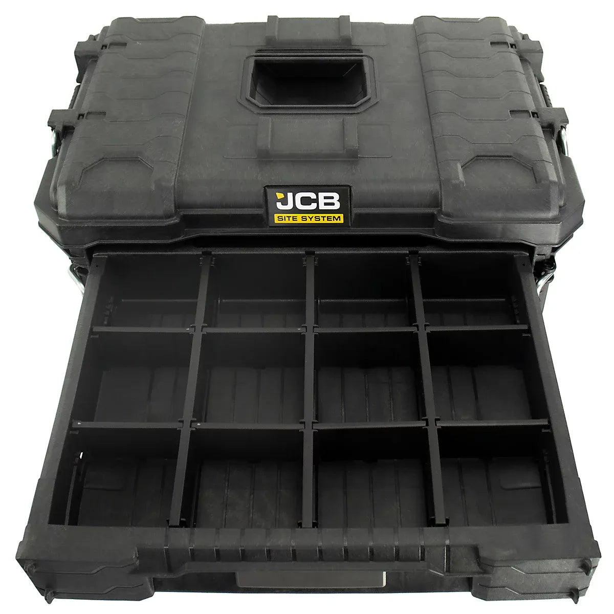 JCB Site System 5-Piece Tool Storage Set, Heavy-Duty Modular Toolboxes & Cart / Trolley JCB-SITESYS-ST-2