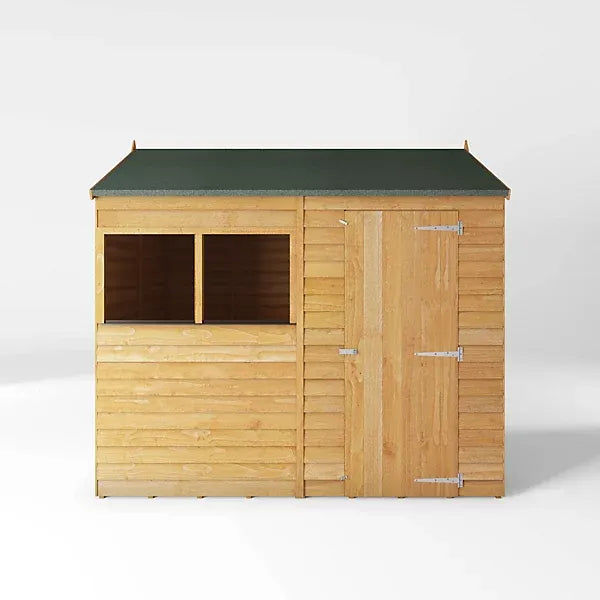 Mercia Overlap 8x6 ft Reverse apex Wooden Shed with floor & 2 windows